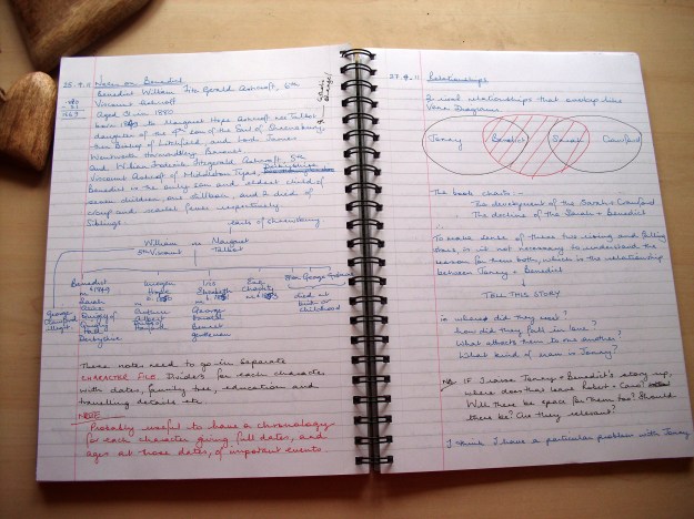 Handwriting in my writers notebook