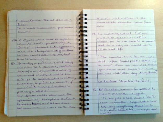 Pages from my reading notebook.