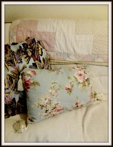 Pride of place on the futon in my study, ready for snuggling duty.